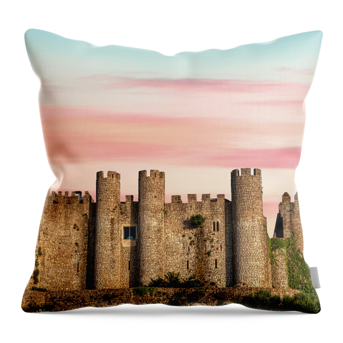 Medieval Throw Pillow featuring the photograph Medieval Castle of Obidos by David Letts