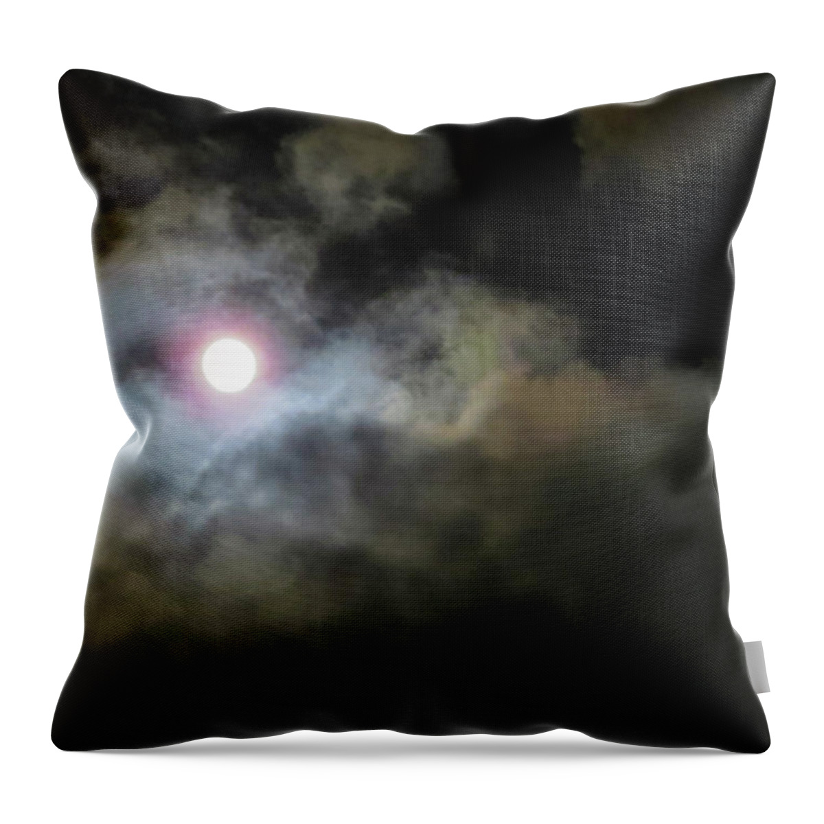 Moon Throw Pillow featuring the photograph Moody Moon by Linda Stern