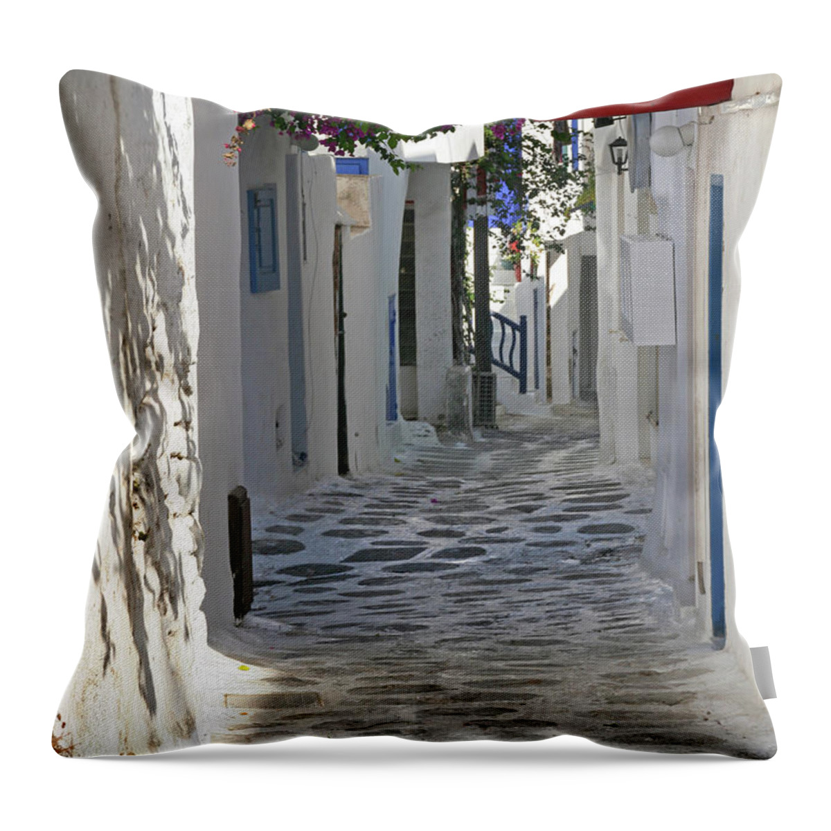 Mykonos Throw Pillow featuring the photograph Mykonos, Greece by Richard Krebs