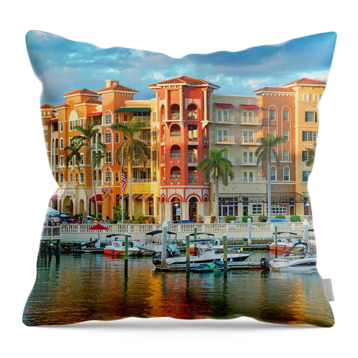 Estock Throw Pillow featuring the digital art Naples Florida by Laura Zeid