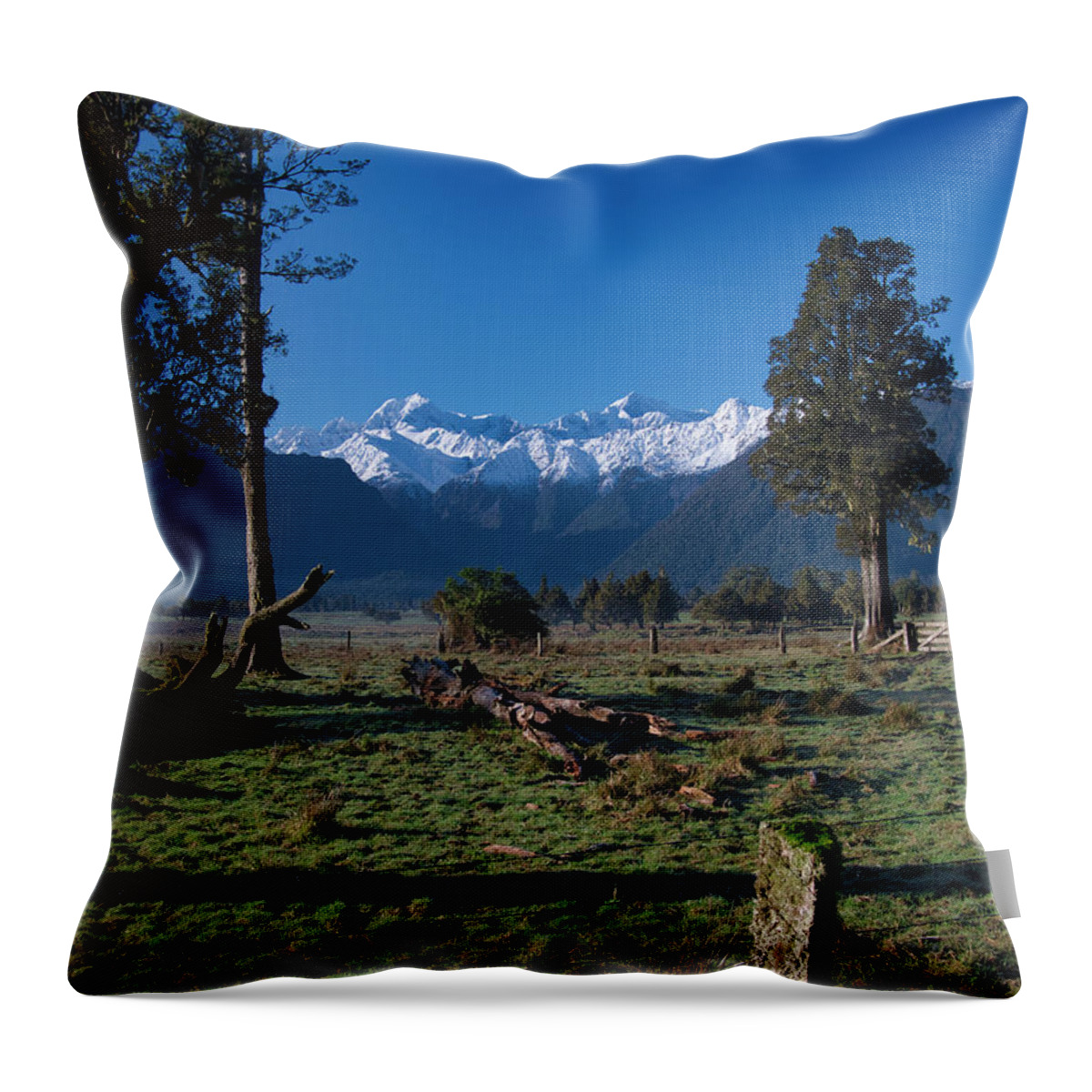 New Zealand Throw Pillow featuring the photograph New Zealand Alps by Steven Ralser
