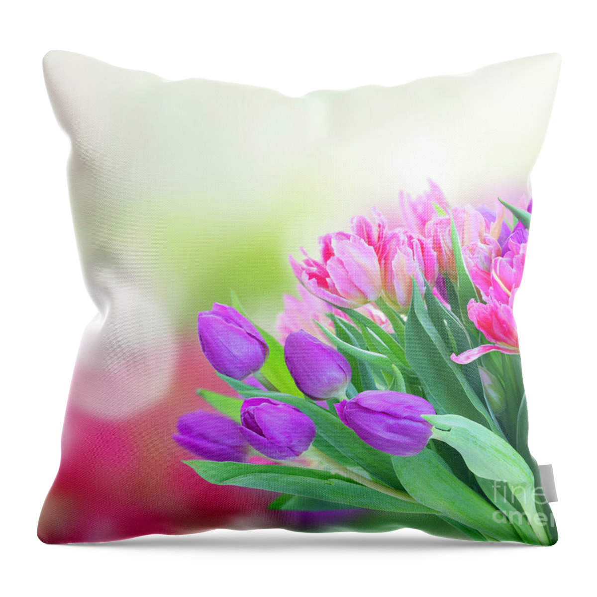 Tulips Throw Pillow featuring the photograph Mauve Affair by Anastasy Yarmolovich