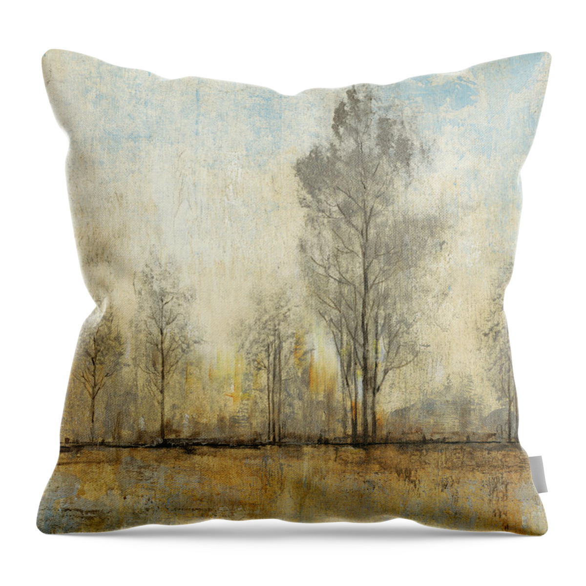 Landscapes Throw Pillow featuring the painting Quiet Nature I by Tim Otoole