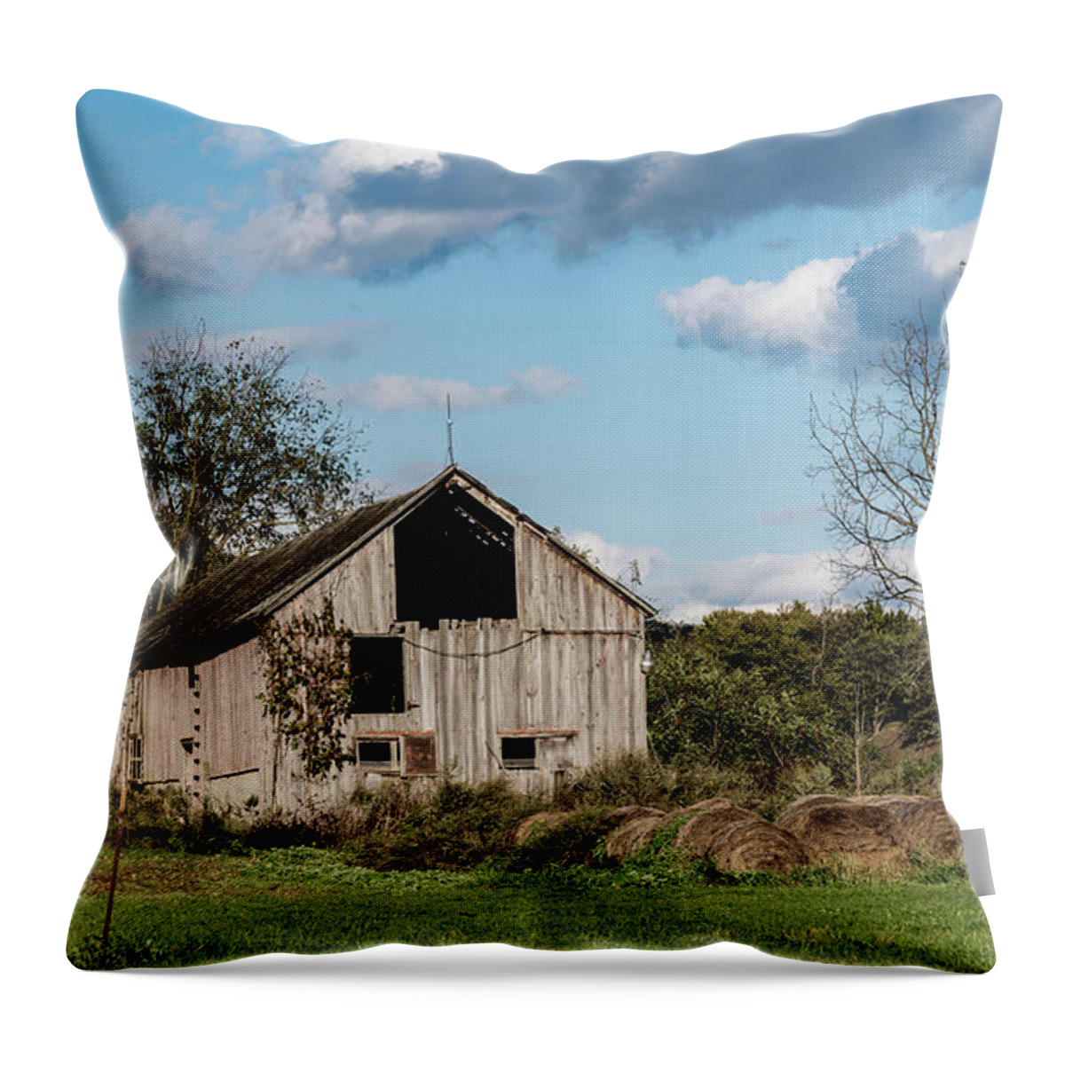 Barn Throw Pillow featuring the photograph Spooky barn by Sam Rino