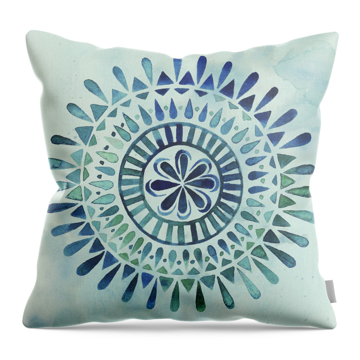 Decorative Throw Pillow featuring the painting Watercolor Mandala II by Grace Popp