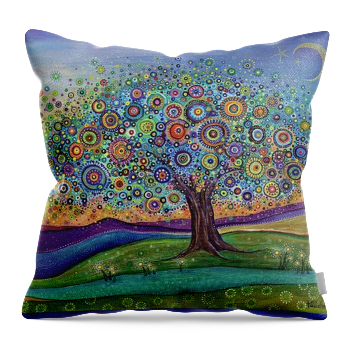 Whimsical Tree Throw Pillow featuring the digital art You Are My Sunshine - Poetry by Tanielle Childers