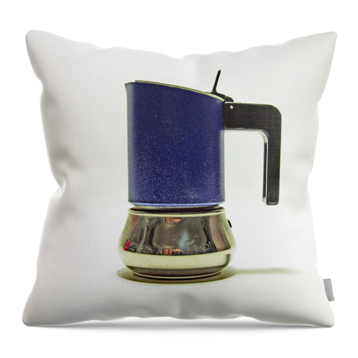 Studio Throw Pillow featuring the photograph 10-05-19 STUDIO. Blue Cafetiere by Lachlan Main