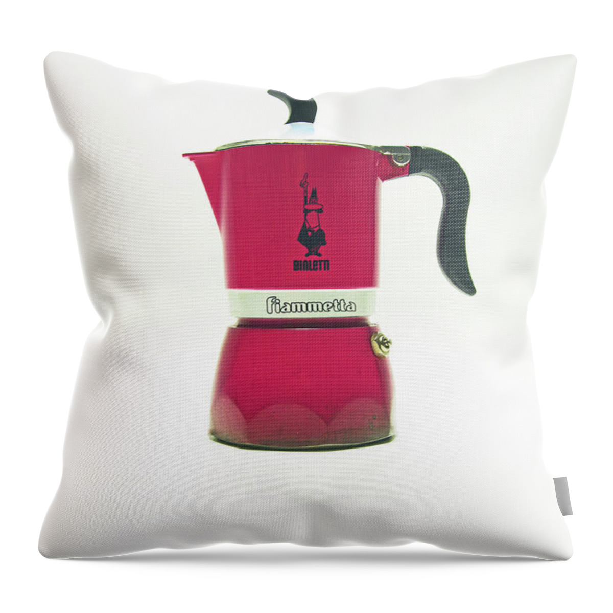 Cafetiere Throw Pillow featuring the photograph 10-05-19 STUDIO. Red Cafetiere. by Lachlan Main