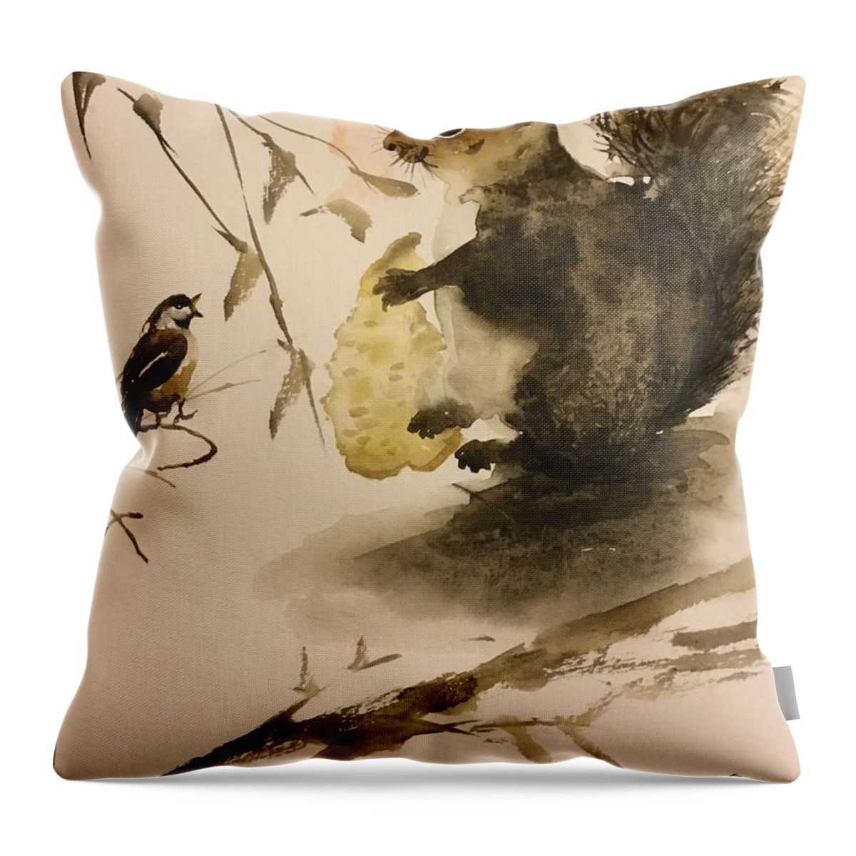 1072019 Throw Pillow featuring the painting 1072019 by Han in Huang wong