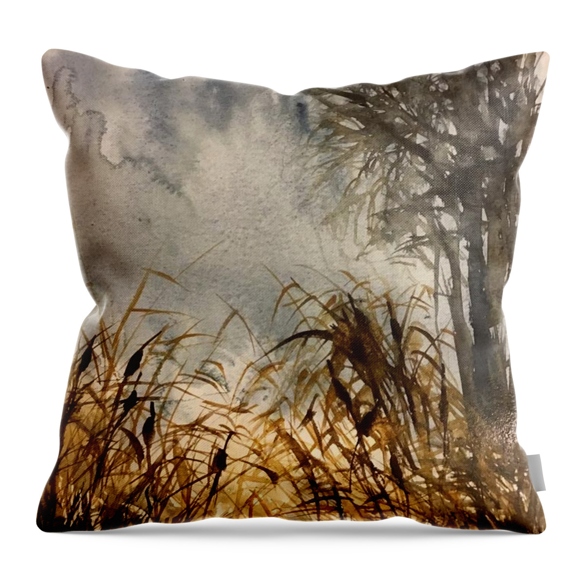 1142029 Throw Pillow featuring the painting 1142019 by Han in Huang wong