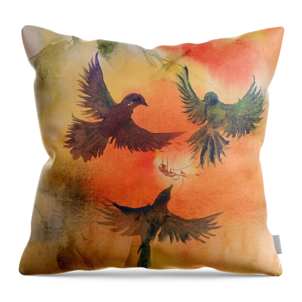 1232019 Throw Pillow featuring the painting 1232019 by Han in Huang wong