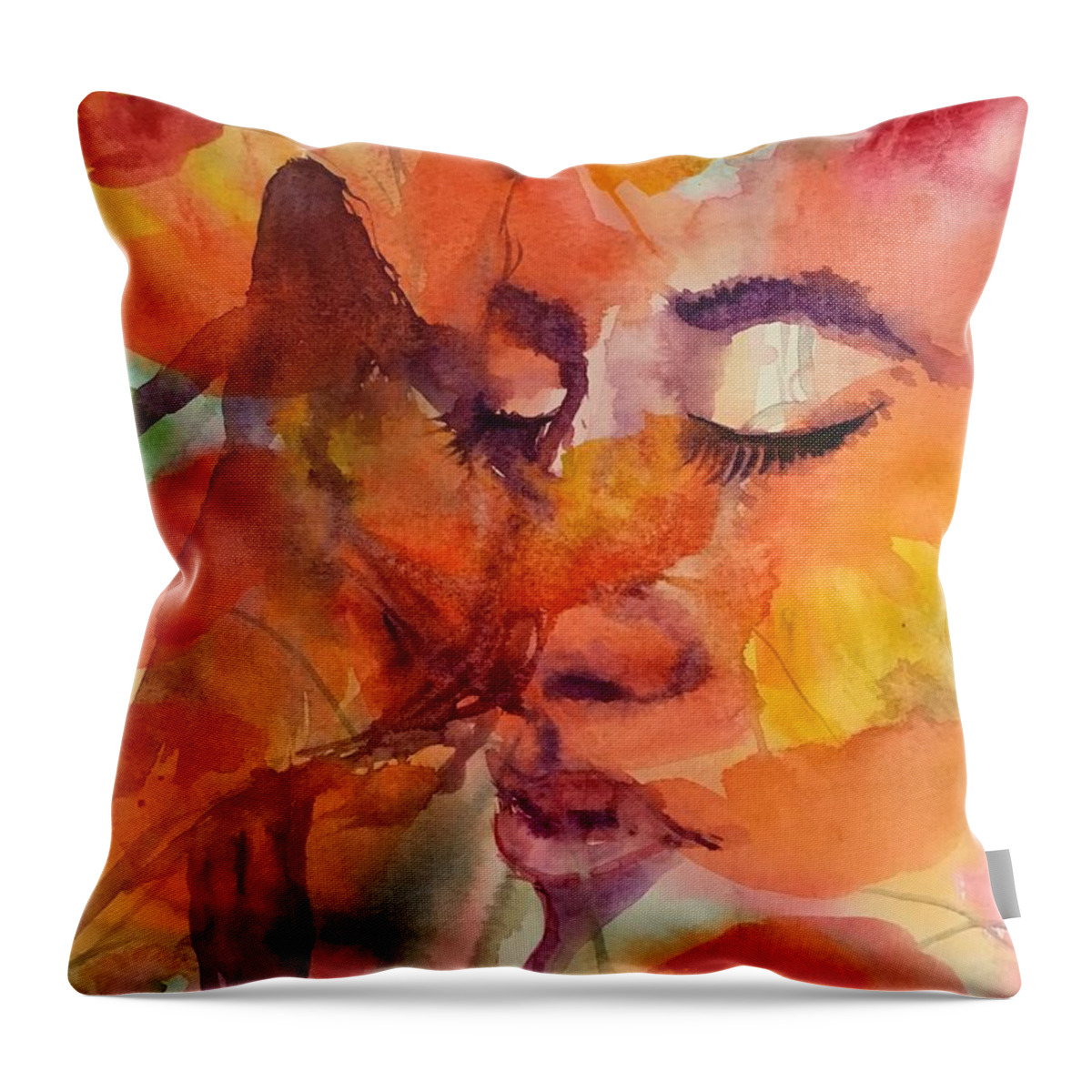 1262019 Throw Pillow featuring the painting 1262019 by Han in Huang wong