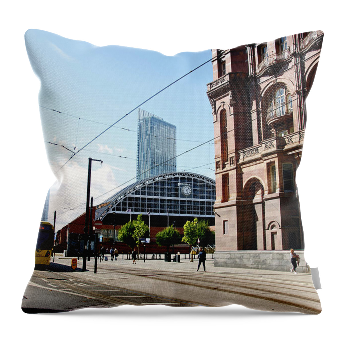 Manchester Throw Pillow featuring the photograph 13/09/18 MANCHESTER. Lower Mosley Street. by Lachlan Main