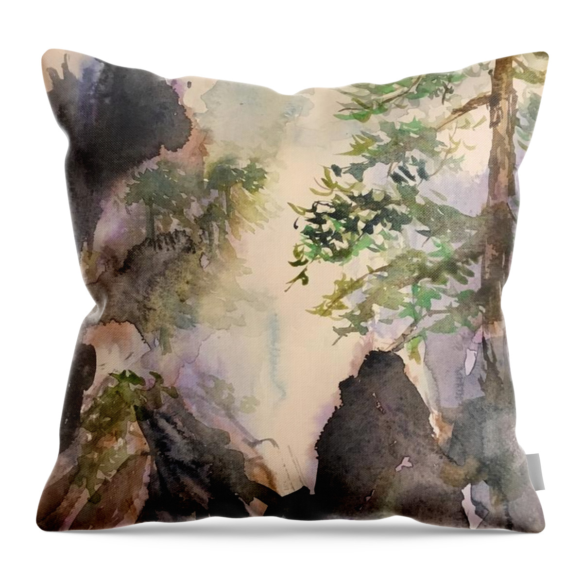 1352019 Throw Pillow featuring the painting 1352019 by Han in Huang wong