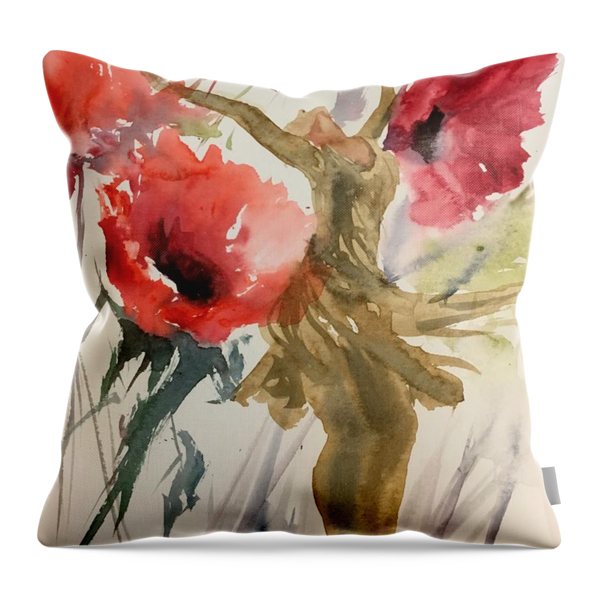 1362019 Throw Pillow featuring the painting 1362019 by Han in Huang wong