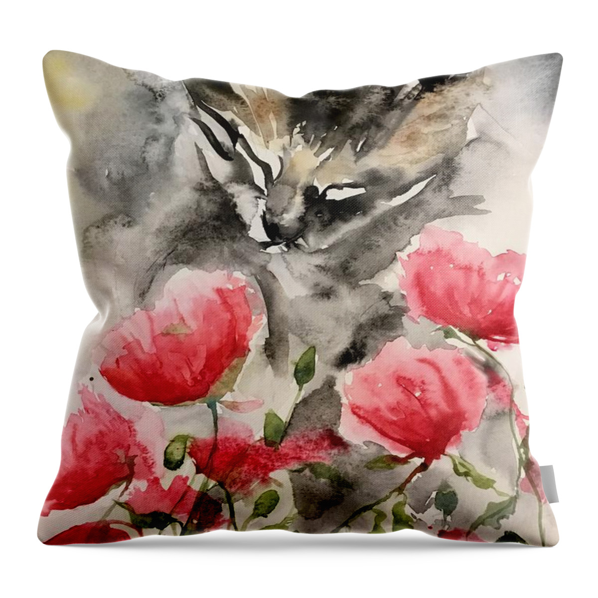1462019 Throw Pillow featuring the painting 1462019 by Han in Huang wong