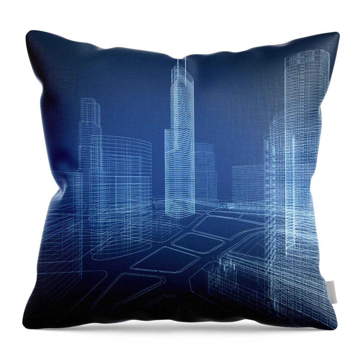 Plan Throw Pillow featuring the photograph 3d Architecture Abstract by Nadla