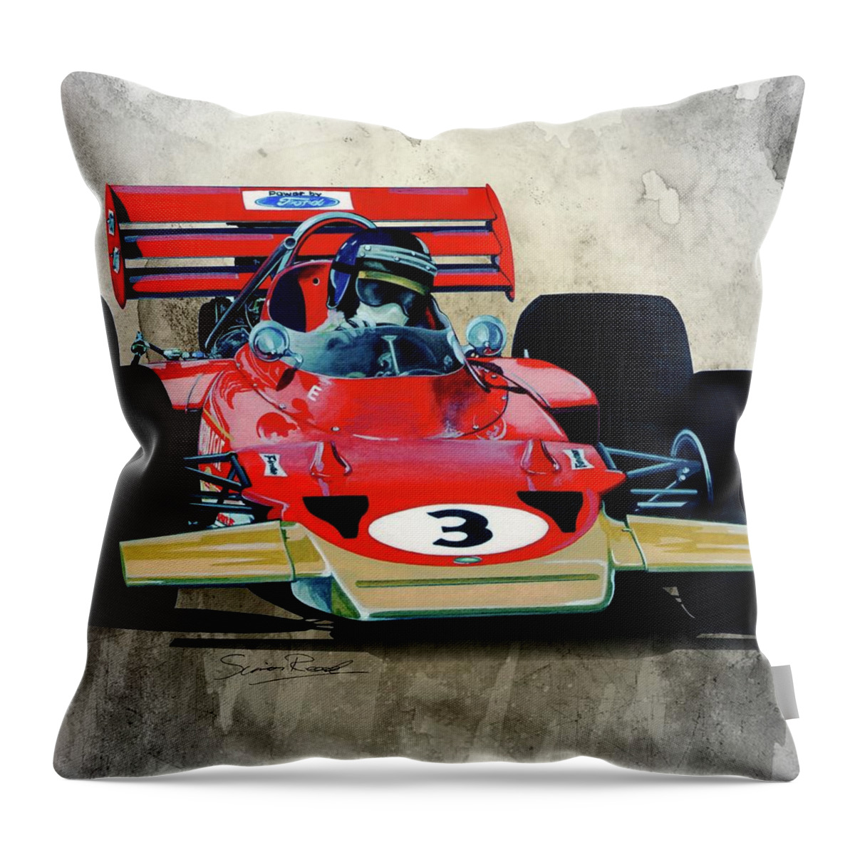 Art Throw Pillow featuring the painting 1970 Lotus 72 by Simon Read