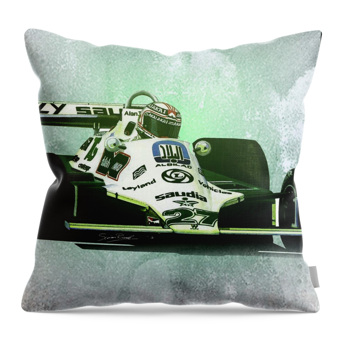 Art Throw Pillow featuring the painting 1980 Williams FW07B by Simon Read