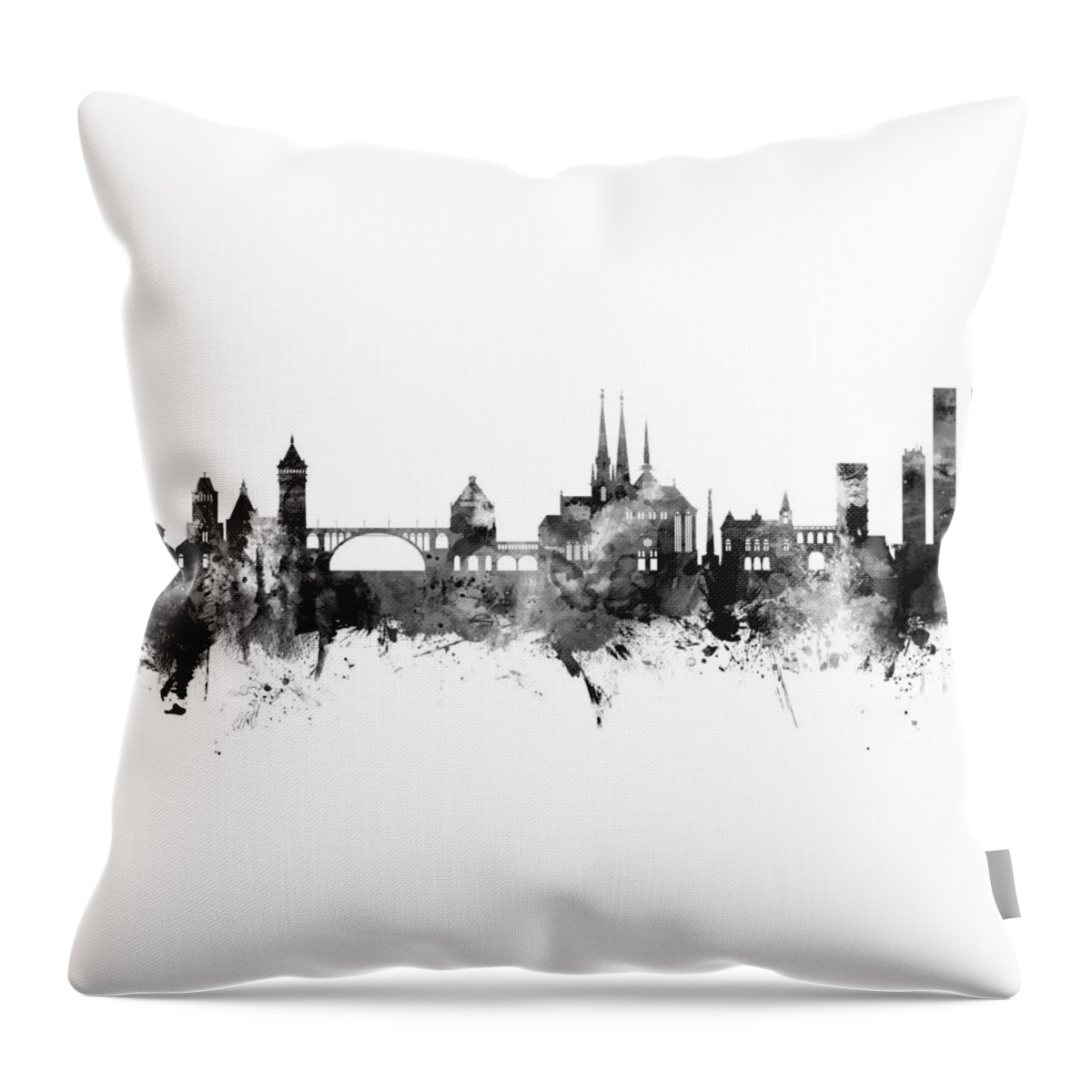 Luxembourg City Throw Pillow featuring the digital art Luxembourg City Skyline by Michael Tompsett