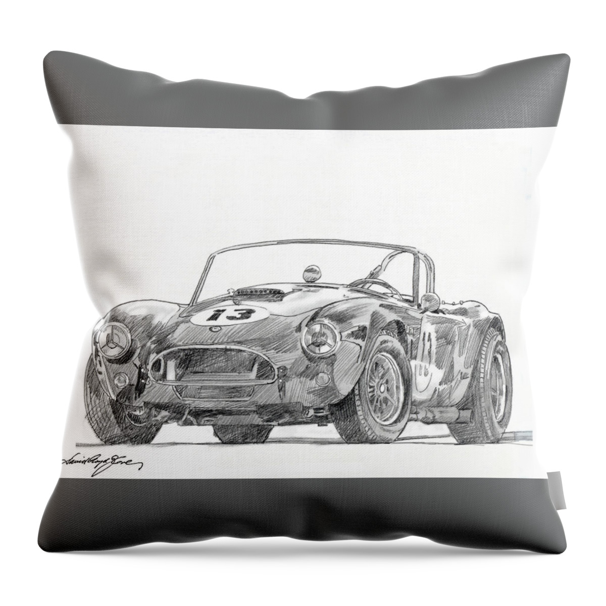 Cobra Throw Pillow featuring the drawing 289 Cobra Competition by David Lloyd Glover