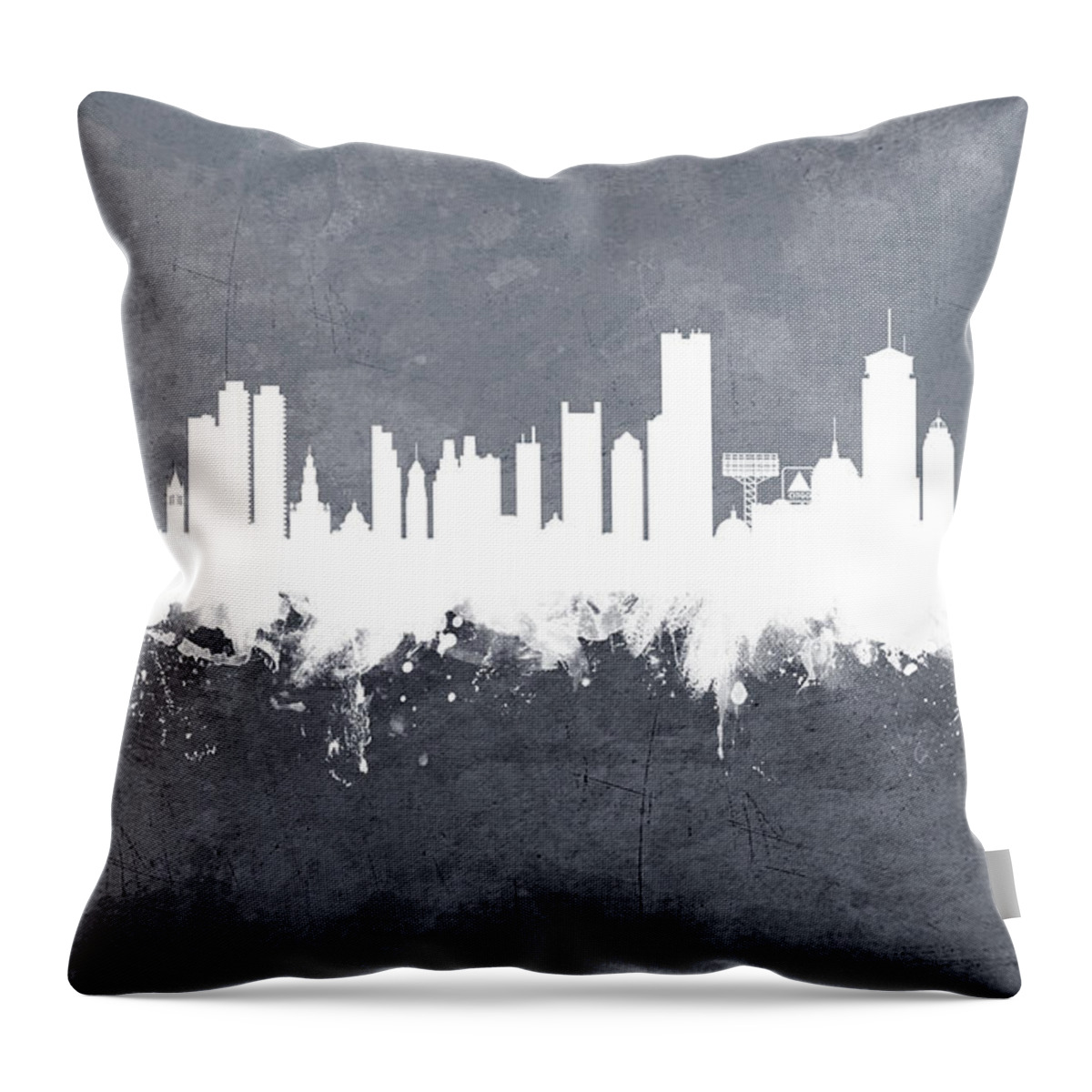 Boston Throw Pillow featuring the digital art Boston Massachusetts Skyline by Michael Tompsett