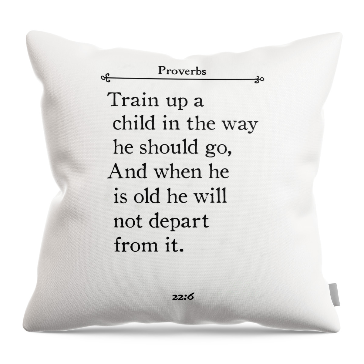 Proverbs Throw Pillow featuring the painting Proverbs 22 6- Inspirational Quotes Wall Art Collection by Mark Lawrence