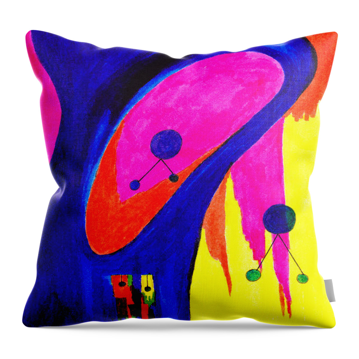 Lew Hagood Throw Pillow featuring the mixed media 46.AB.8 Abstract by Lew Hagood