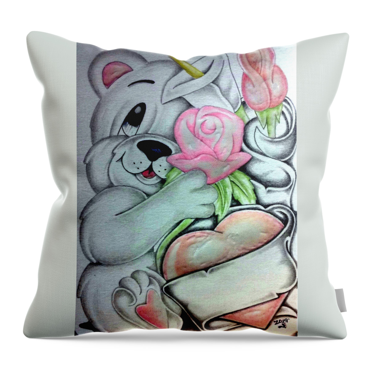 Mexican American Art Throw Pillow featuring the drawing Untitled 5 by Abraham Reasons Ledesma