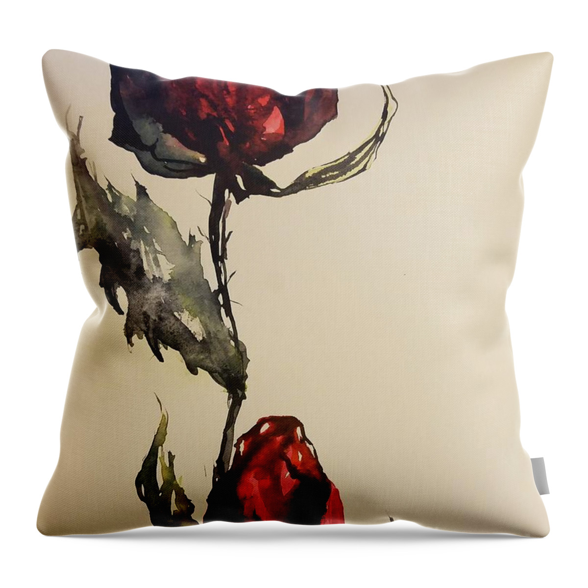 #55 2019 Throw Pillow featuring the painting #55 2019 by Han in Huang wong