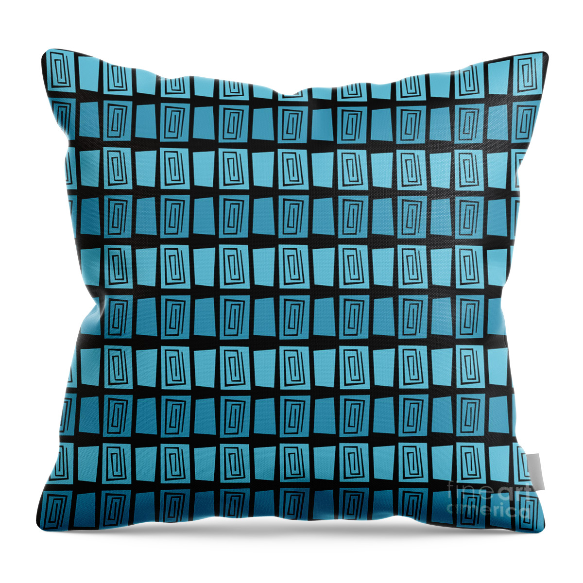  Throw Pillow featuring the digital art Mid Century Modern Maze by Donna Mibus