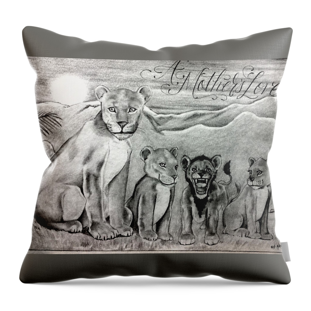 Mexican American Art Throw Pillow featuring the drawing A Motherz Pride by Joseph Lil Man Valencia