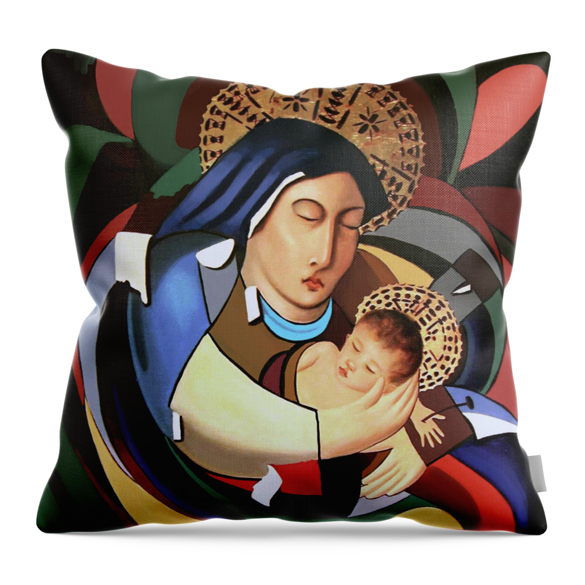 God Art Throw Pillow featuring the painting A Savior Is Born by Anthony Falbo