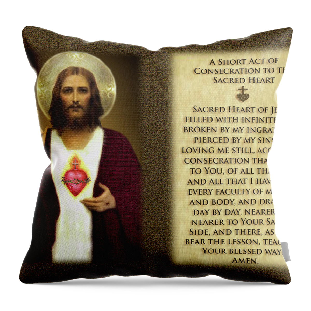 A Short Act of Consecration to the Sacred Heart Throw Pillow by Samuel  Epperly - Fine Art America