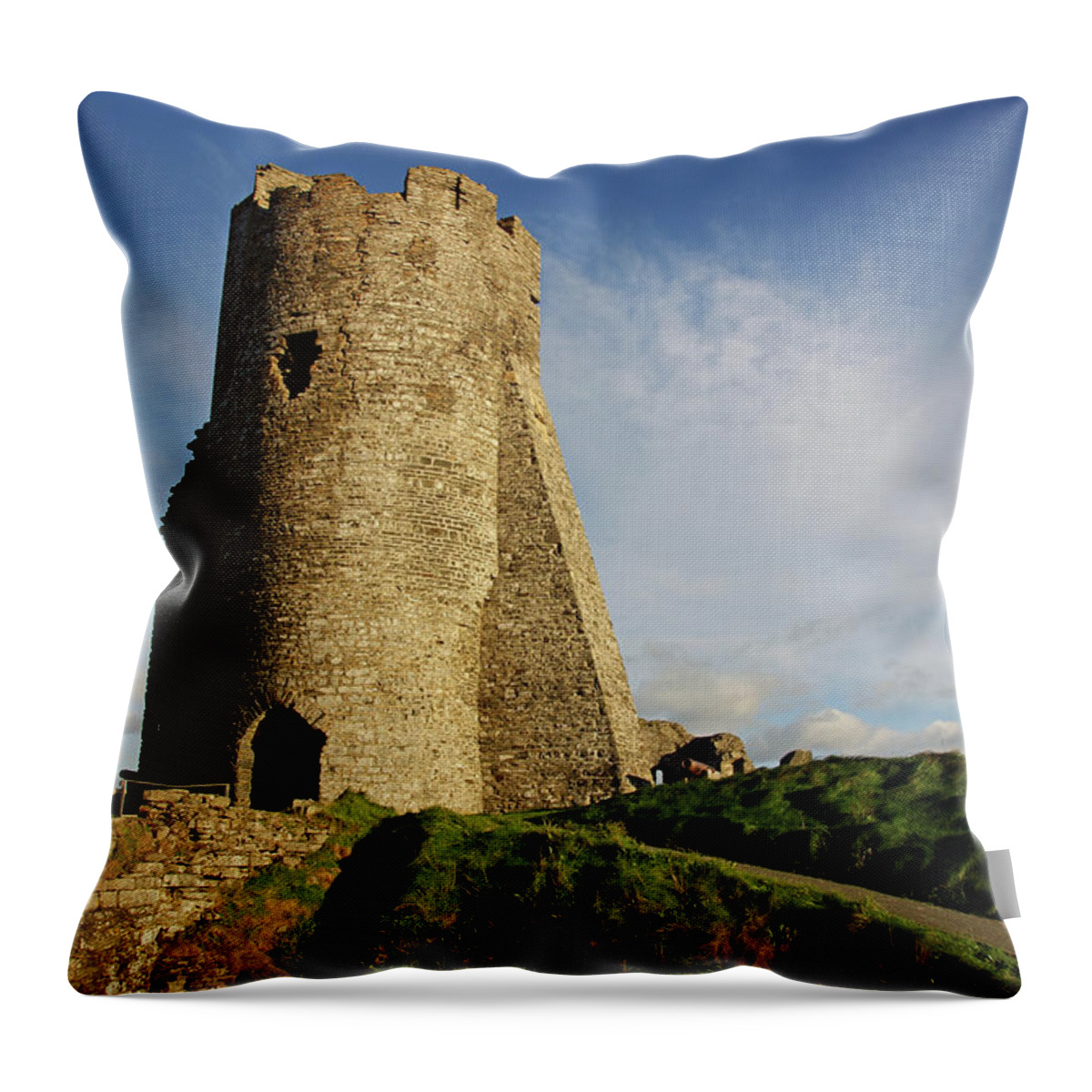Wales Throw Pillow featuring the photograph ABERYSTWYTH. The Castle Gatehouse. by Lachlan Main