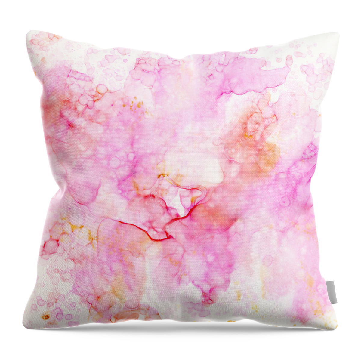 Pink Throw Pillow featuring the painting Abstract 36 by Lucie Dumas