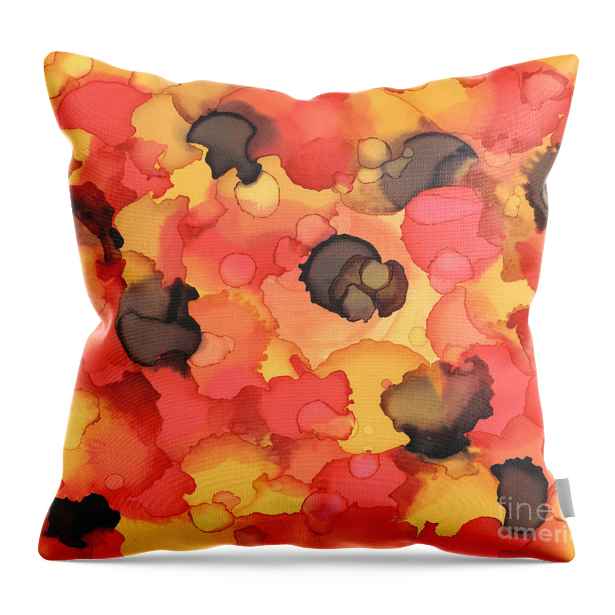 Abstract Throw Pillow featuring the painting Abstract 42 by Lucie Dumas