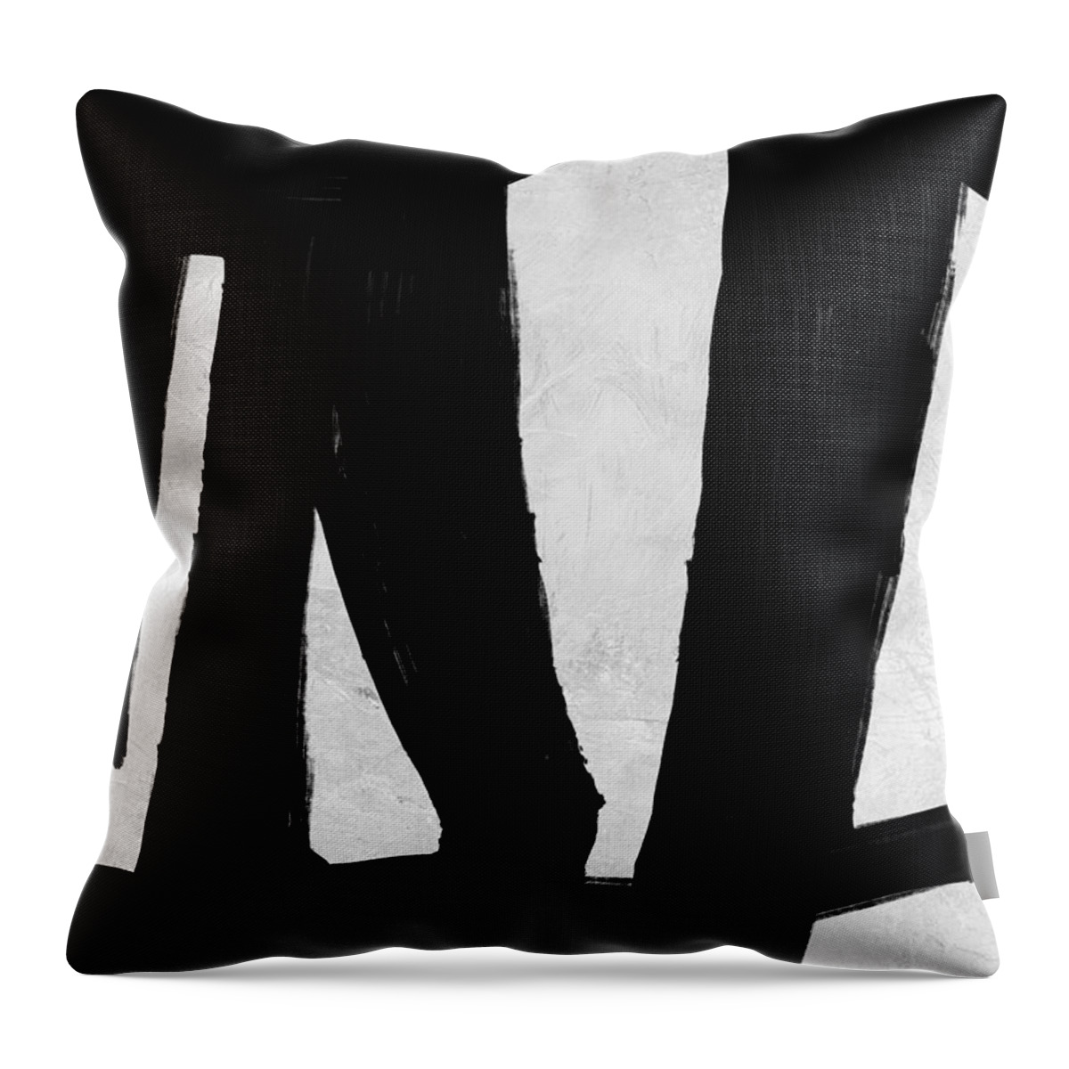 Black And White Throw Pillow featuring the mixed media Abstract Black and White No.22 by Naxart Studio