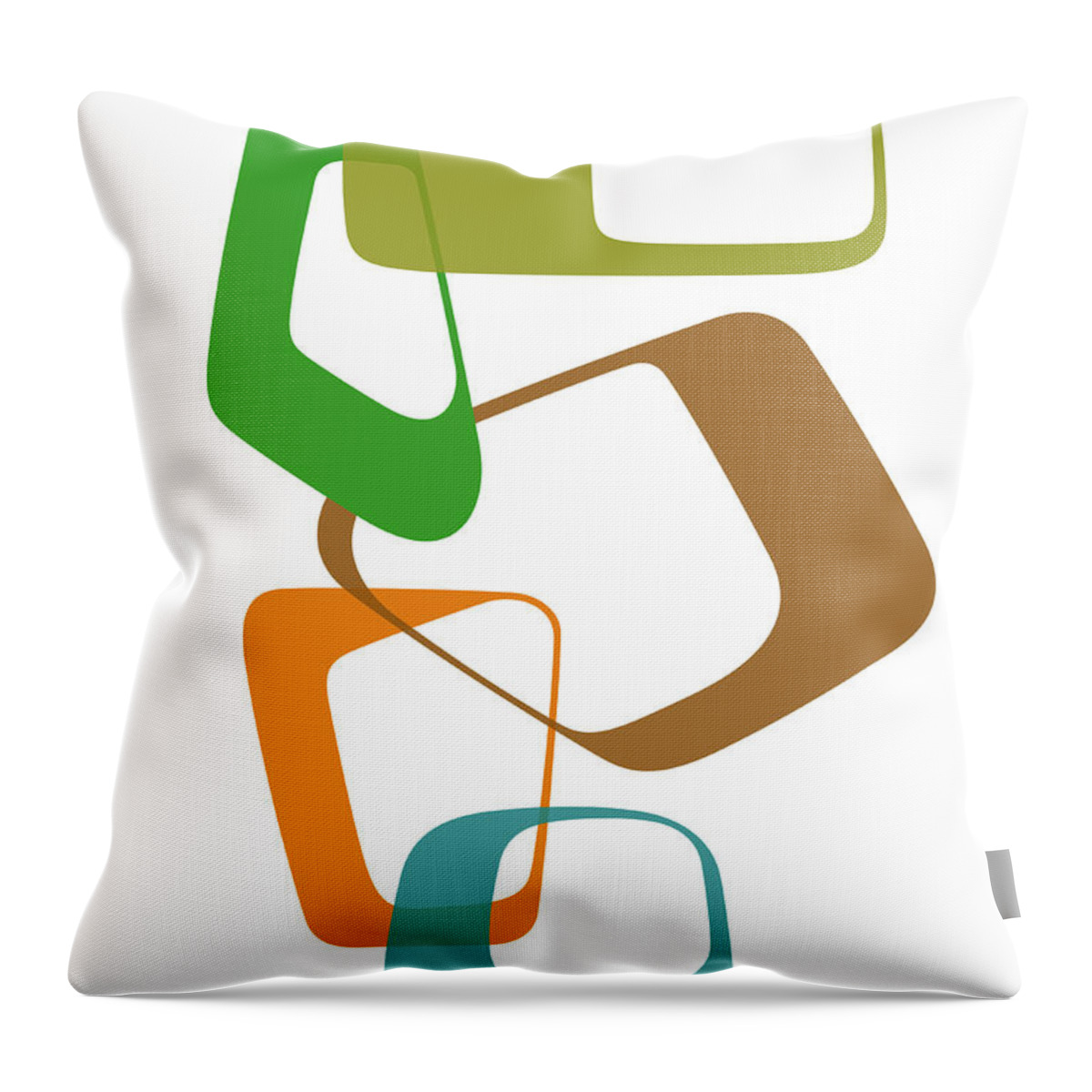Abstract Throw Pillow featuring the digital art Abstract Rings I by Naxart Studio