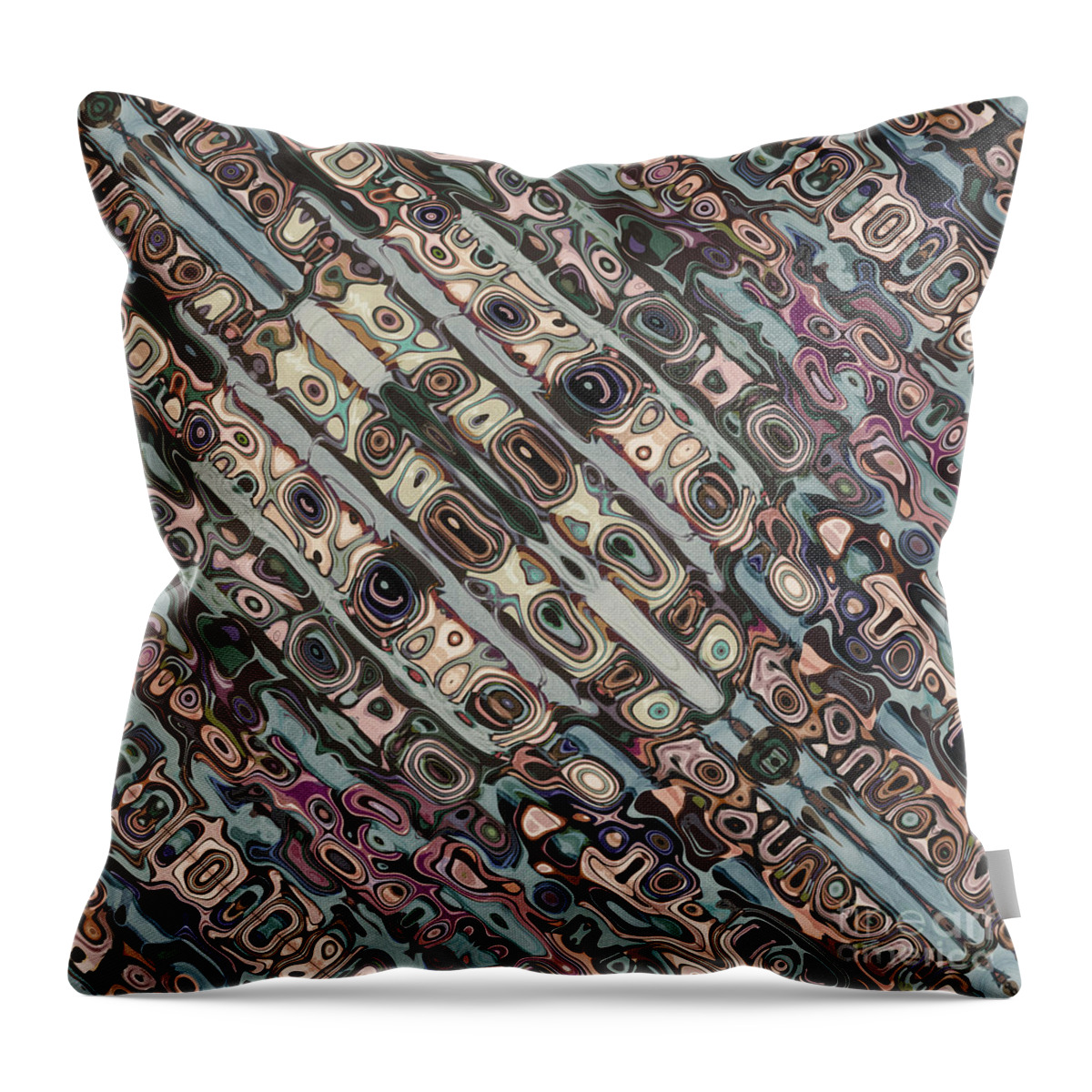 Diagonal Throw Pillow featuring the digital art Abstract Textured Earth Tones Pattern by Phil Perkins
