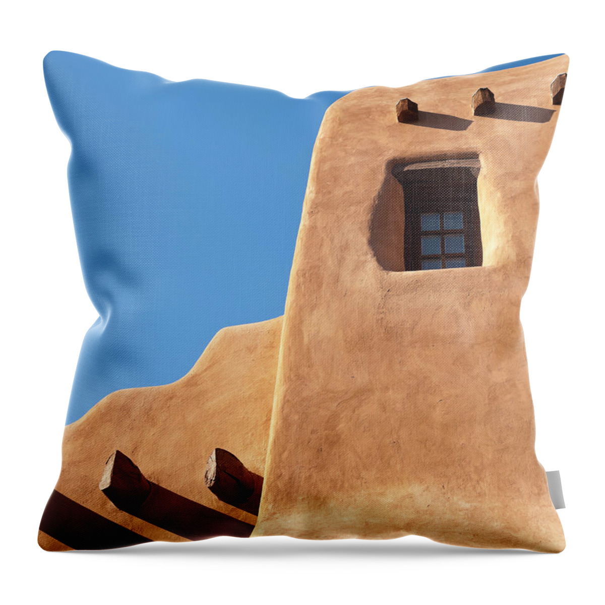 Architectural Feature Throw Pillow featuring the photograph Adobe House by Helovi