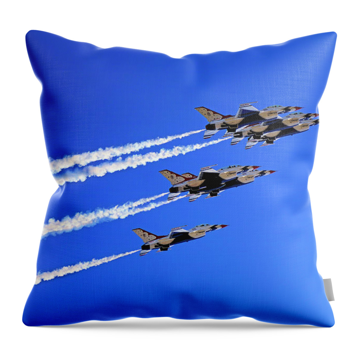 Thunderbirds Throw Pillow featuring the photograph Ambassadors in Blue - Thunderbirds - Air Force by Jason Politte