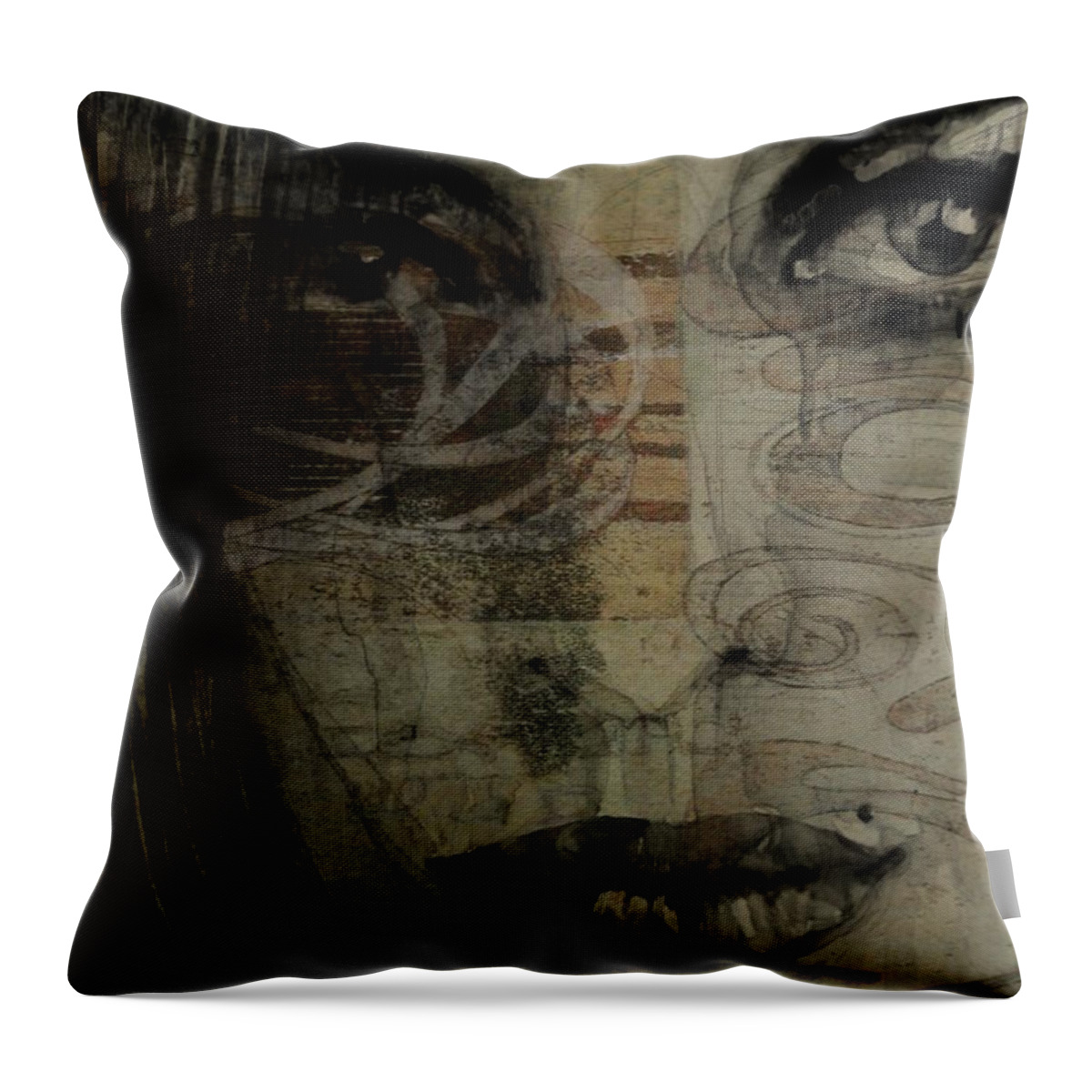 Amy Winehouse Throw Pillow featuring the painting Amy Winehouse - Back To Black by Paul Lovering