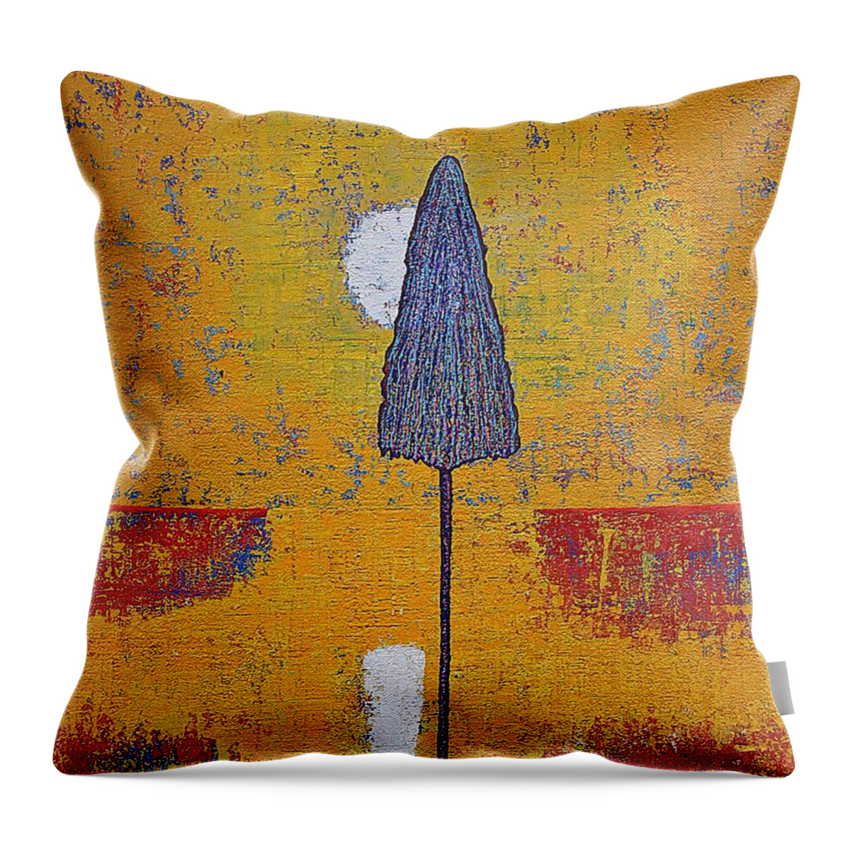 Sunrise Throw Pillow featuring the painting Another Day at the Office original painting by Sol Luckman