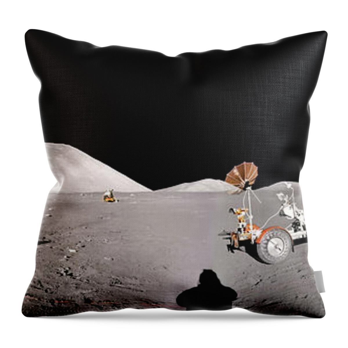 Taurus-littrow Valley Throw Pillow featuring the photograph Apollo 17 Taurus-Littrow valley the Moon by Andy Myatt