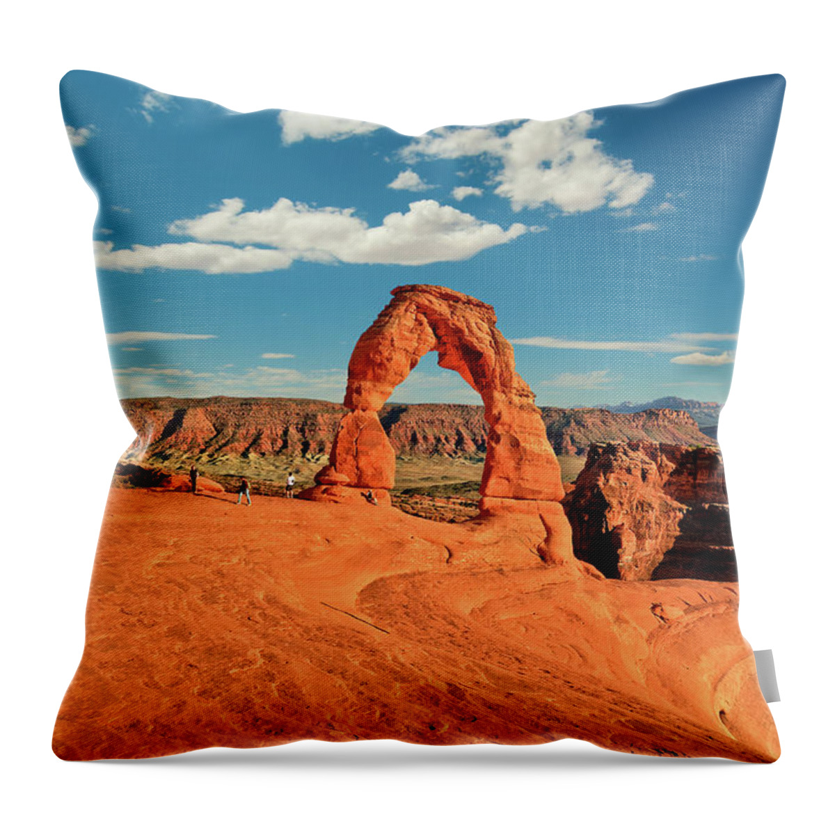 Extreme Terrain Throw Pillow featuring the photograph Arches National Park - Utah by Www.35mmnegative.com