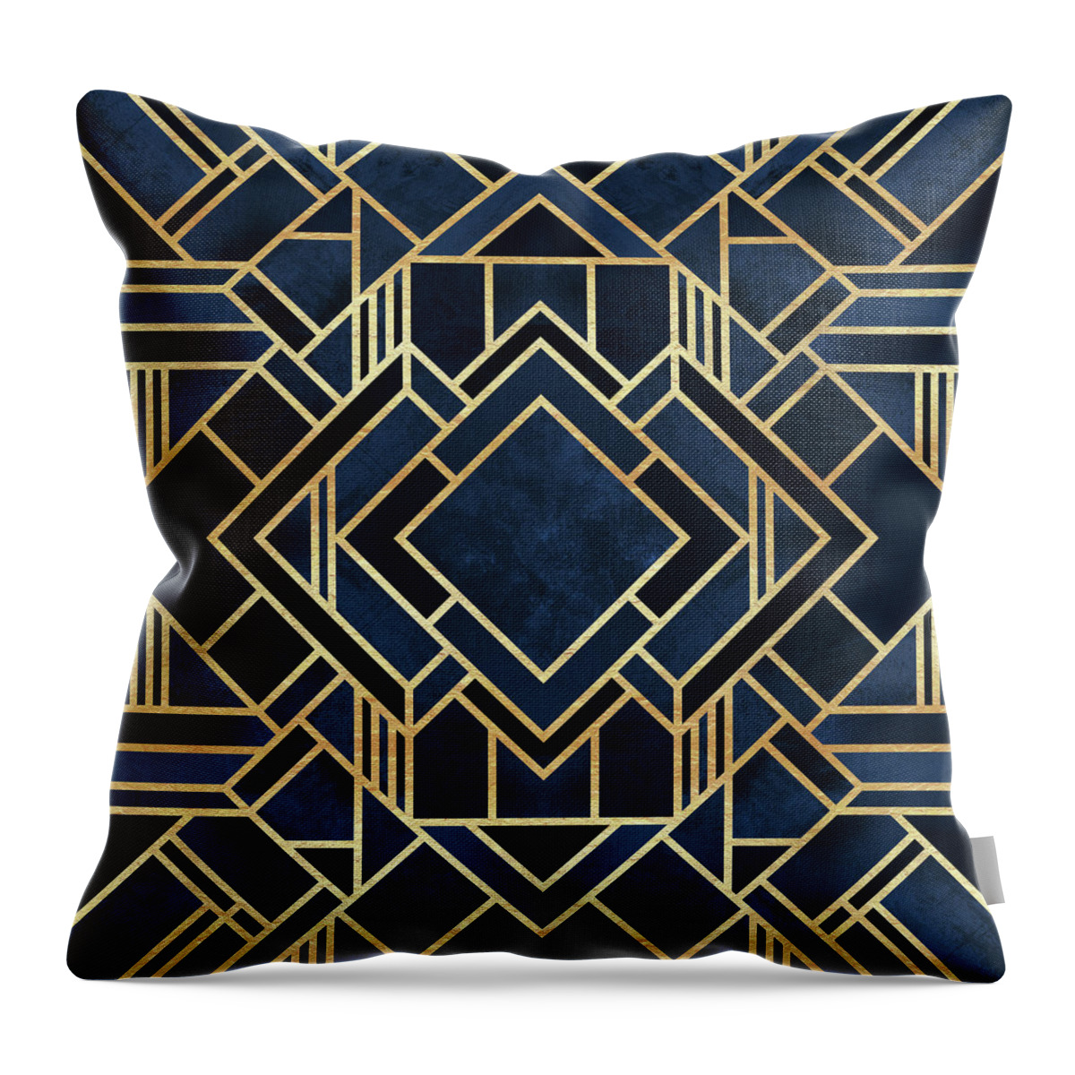 Graphic Throw Pillow featuring the digital art Art Deco Blue by Elisabeth Fredriksson
