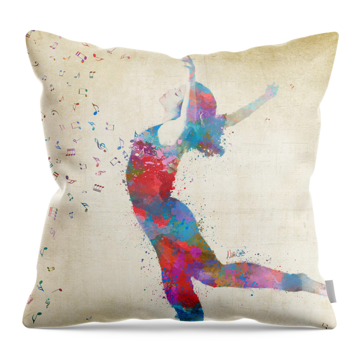 Music Throw Pillow featuring the digital art Beloved Deanna Radiating Love by Nikki Marie Smith