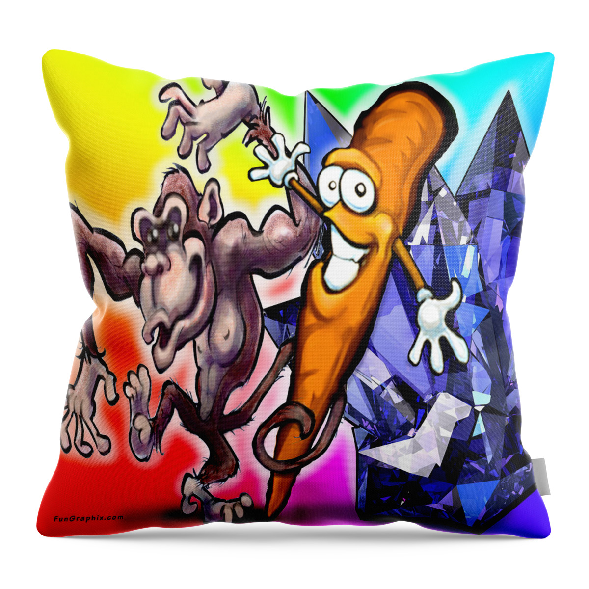Animal Throw Pillow featuring the digital art Animal Vegetable Mineral by Kevin Middleton