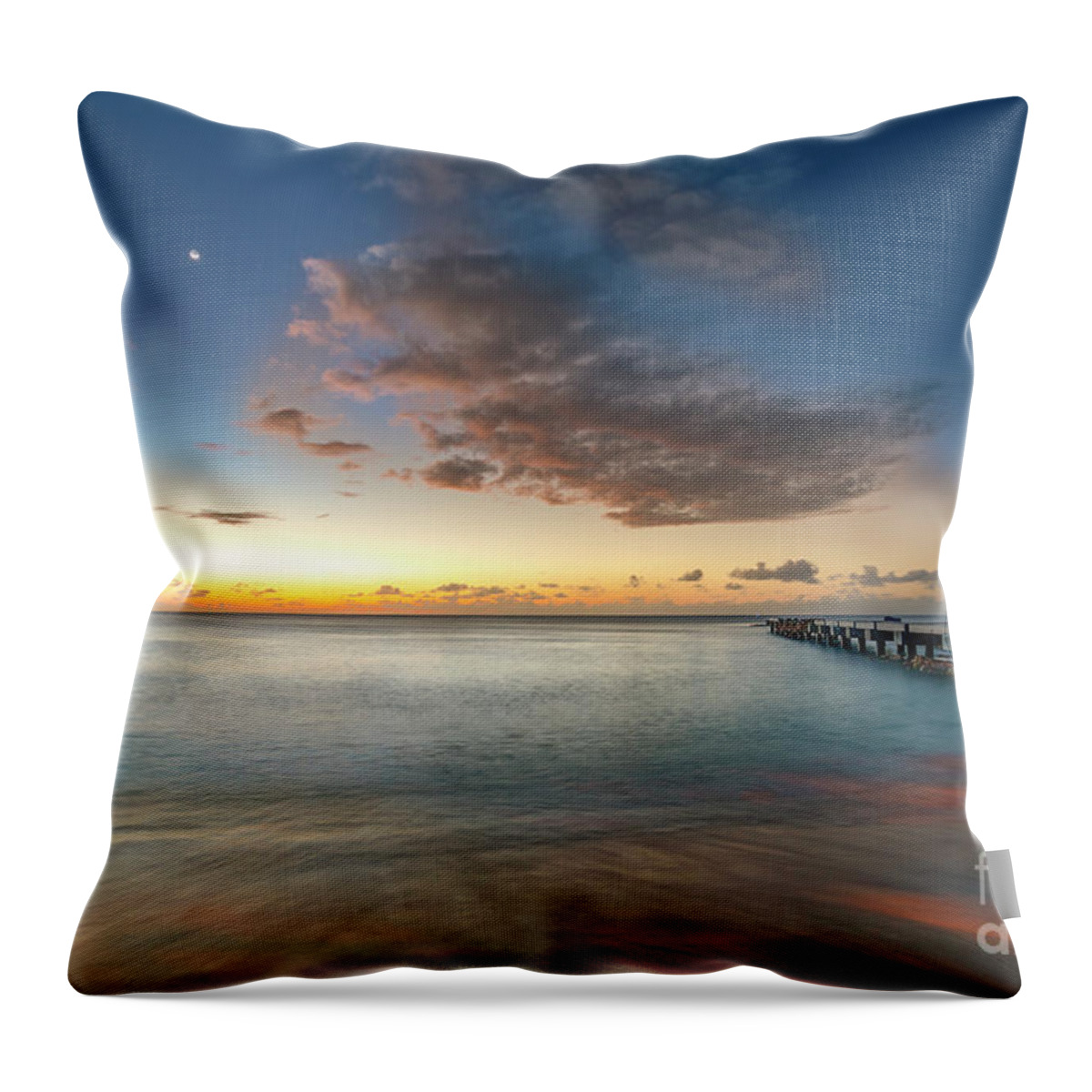  Throw Pillow featuring the photograph As Day Becomes Night by Hugh Walker